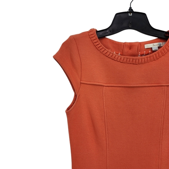 Boden Women's Cotton Stretch Ponte Sheath Midi Dress Orange- 6 - Picture 3 of 8
